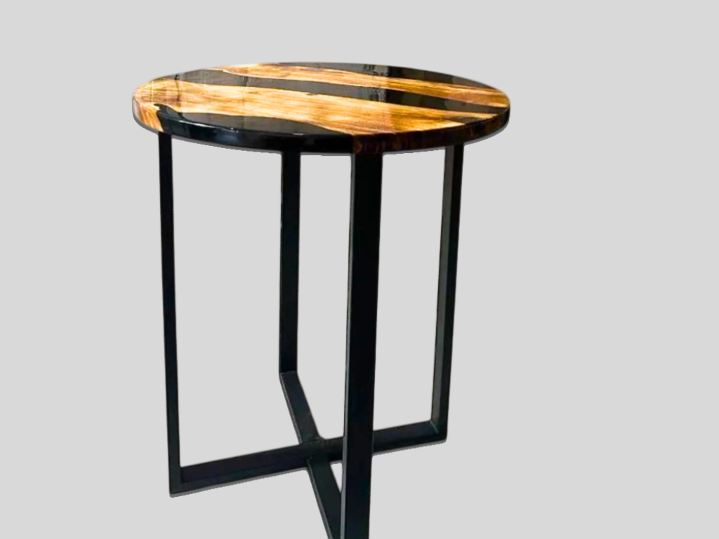 Black River Round Epoxy Coffee Table Elegant Home Decor Centerpiece